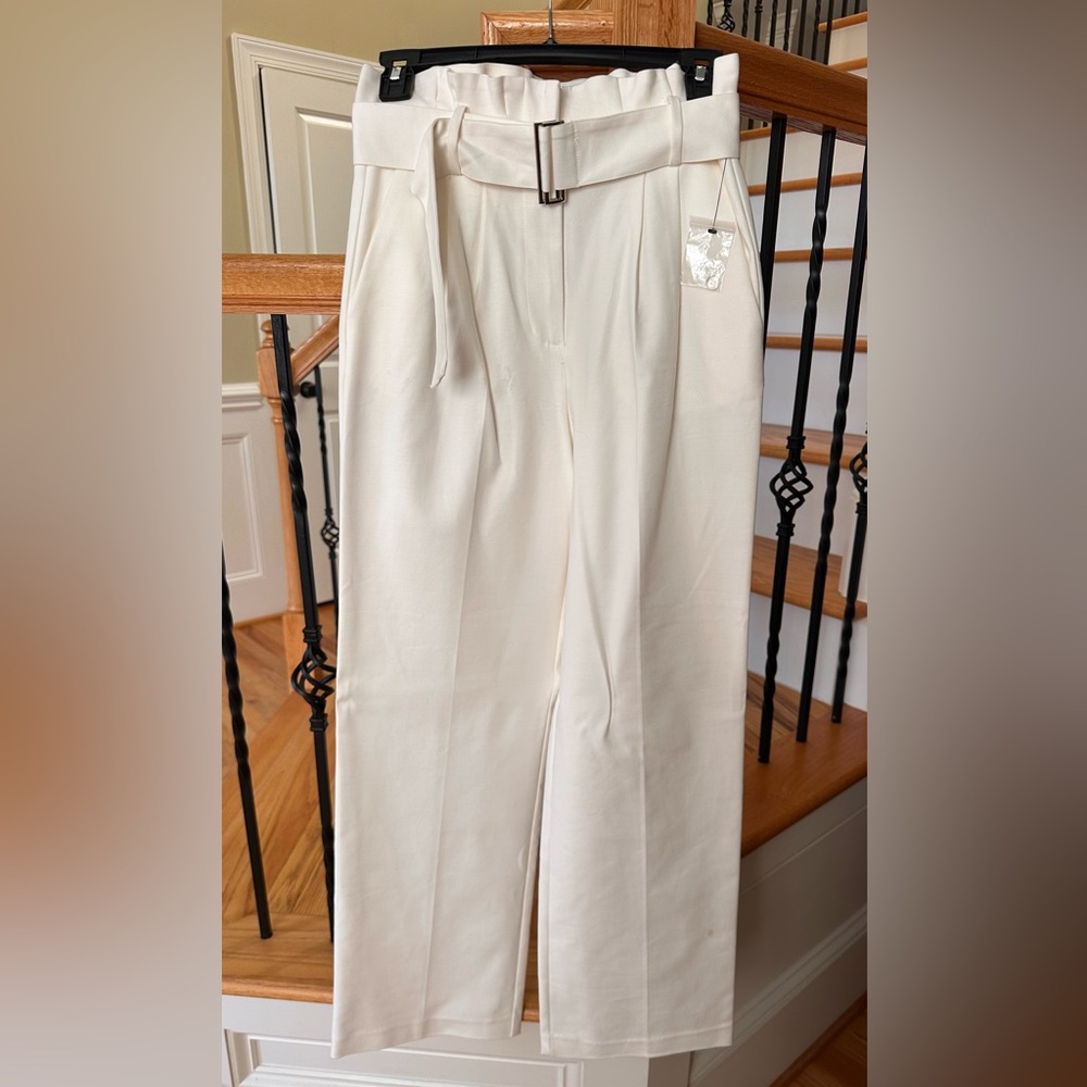 Vince Camuto Wide-Leg Cream Trousers